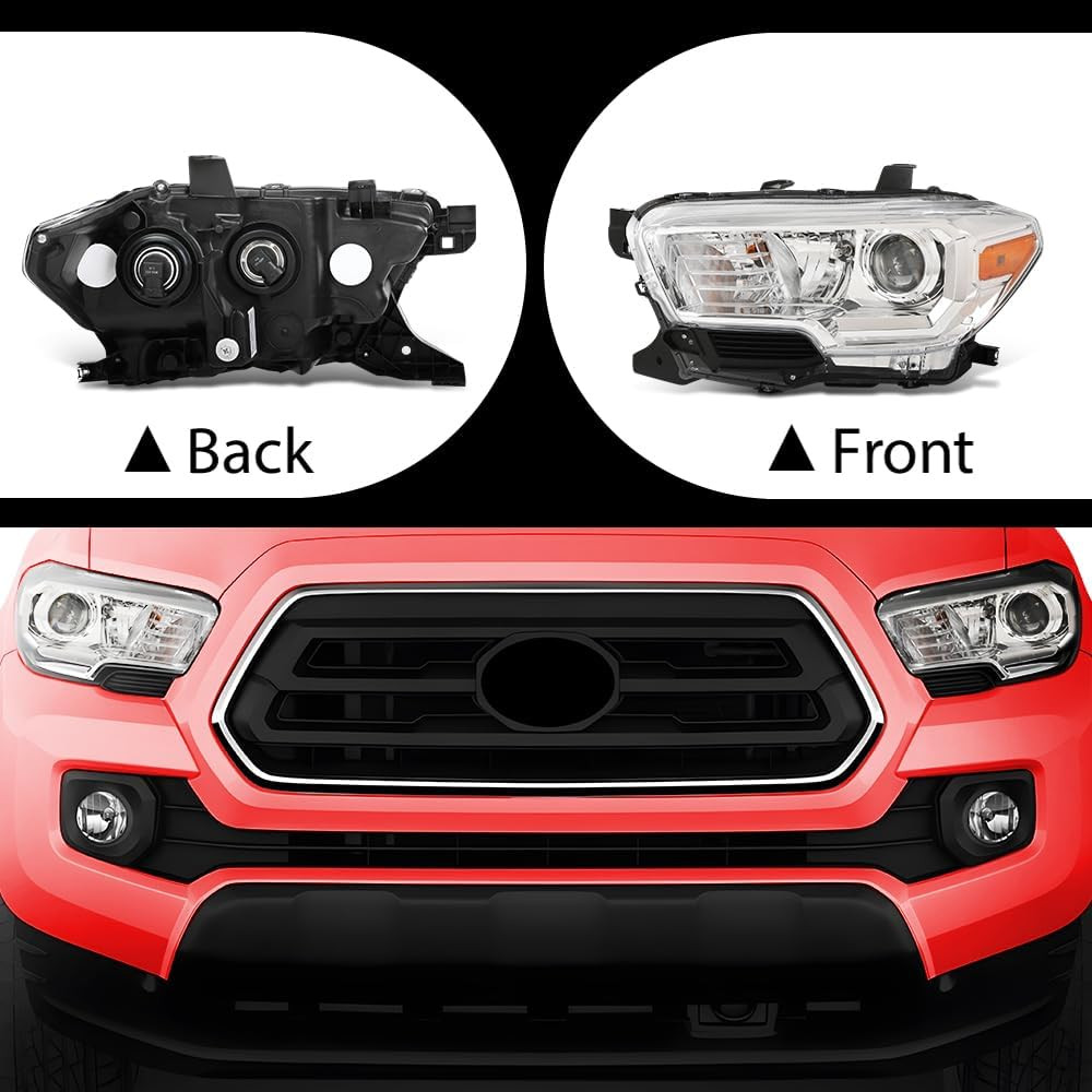 Front Headlights Assembly W/O DRL LED Left & Right Compatible with Toyota Tacoma