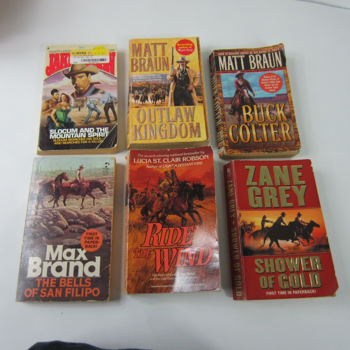Zane Grey Max Brand Lucia St Clair Robson Matt Braun Lot of 6 Different Books