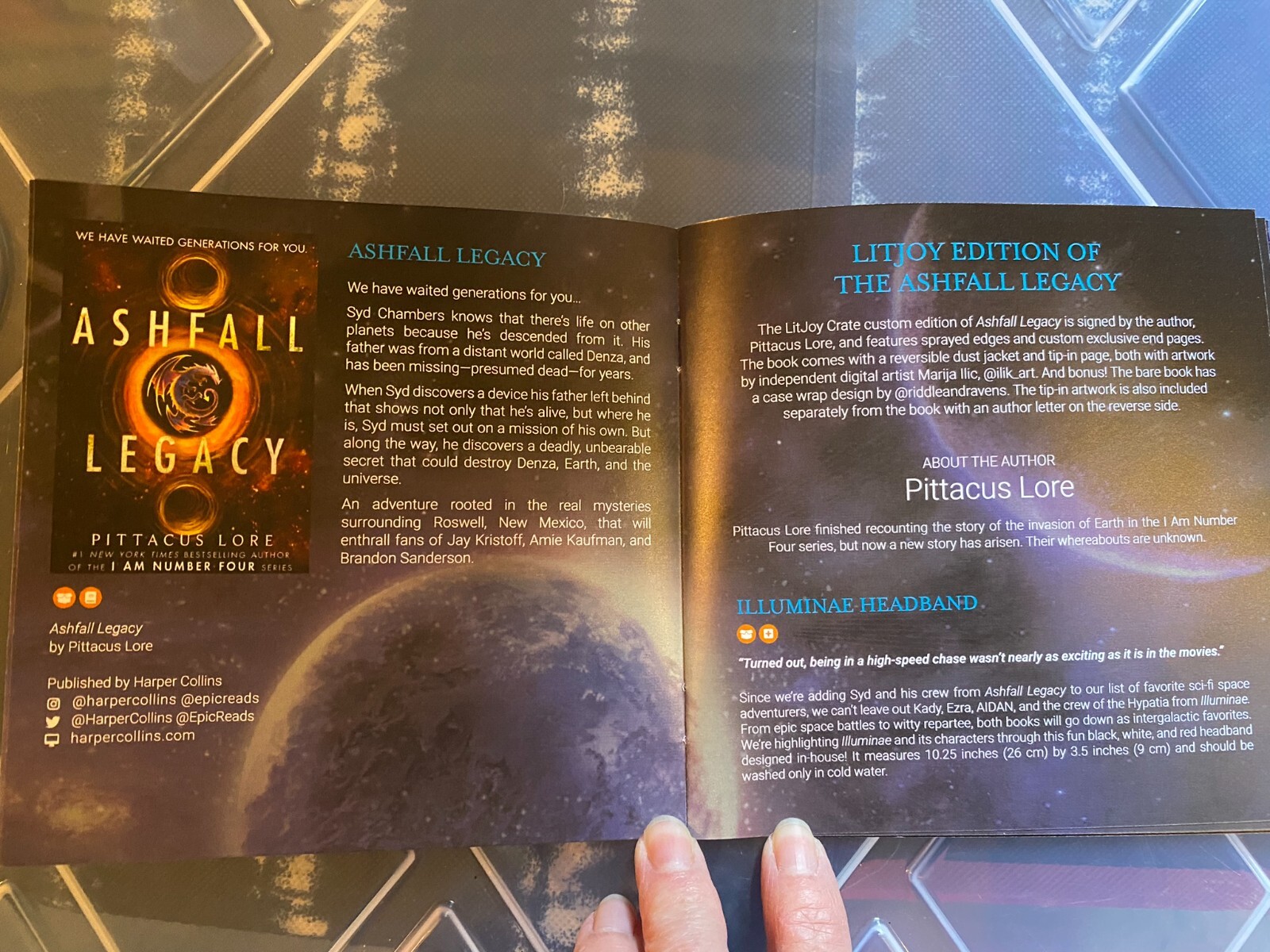 LitJoy Crate Book Box with Ashfall Legacy by Pittacus Lore