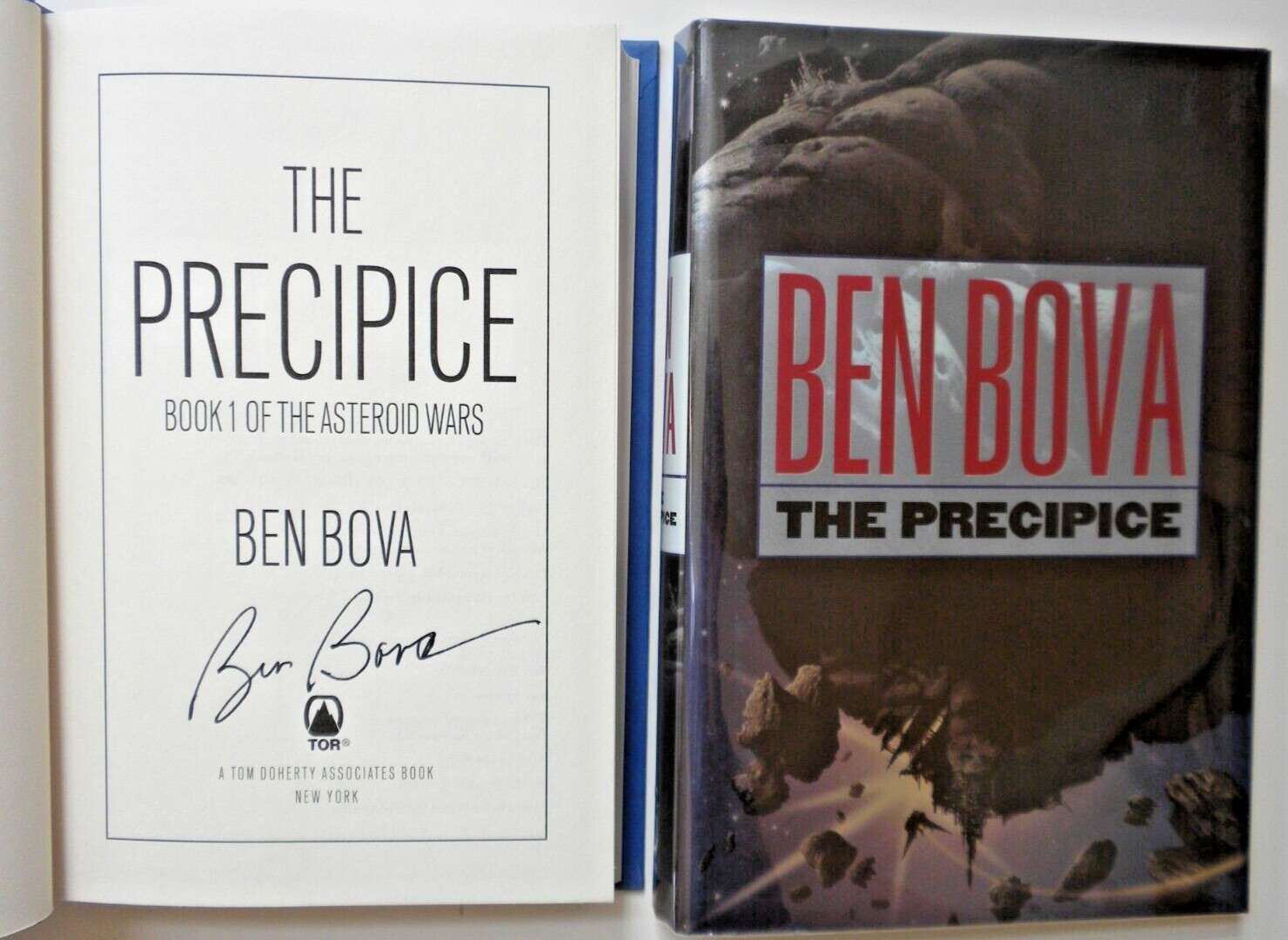 *SIGNED* BEN BOVA high grade 2001 collectible hardcover THE PRECIPICE 349 pages